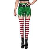 preiswerte Weihnachtskostüme für Erwachsene-Weihnachtsmann Leggins Jogginghosen Damen Weihnachten Heiligabend Weihnachten Erwachsene Weihnachten Silvester Hosen