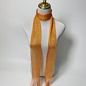 billige Sjal-Sjale Sjal til kvinner Skjerf til damer Enkel Ermeløs Polyester Bryllup Wrap Med Glimmer Til Daglig Vår sommer