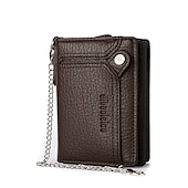 economico porta carte e custodie-portafoglio da uomo in pelle combinazione porta carte d&#039;identità in pelle pu con design a catena antifurto