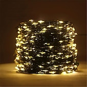 olcso Hálózatra csatlakoztatható elektronika-30m 50m 100M Fényfüzérek 300  500  1000 LED 2835 SMD 1 13Keys távirányító 1set Meleg fehér RGB Fehér Rézhuzalos lámpák Ünnepi fények Parti Szabadság Esküvő 220-240 V