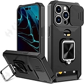 levne Pouzdra pro iPhone-telefon Carcasă Pro iPhone 15 Pro Max Plus iPhone 14 13 12 11 Pro Max Mini SE X XR XS Max 8 7 Plus Zadní kryt Držák na prsteny Slot pro kartu Nárazuvzdorné TPU PC