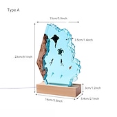  mantor och par dykare harts nattljus sjöjungfru val kontor skrivbord konst ornament skeppsvrak bläckfisk julklapp massivt trä harts nattlampa