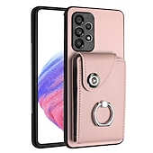 cheap Samsung Cases-Phone Case For Samsung Galaxy S24 S23 S22 S21 S20 Ultra Plus FE A54 A34 A14 S25 Ultra Wallet Case Ring Holder Card Slot Shockproof Solid Color TPU PU Leather