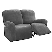 economico Poltrone reclinabili e poltrone wingback-copridivano reclinabile componibile fodera 1 set di 6 pezzi microfibra elasticizzata alta elasticità bordeaux rosso velluto di alta qualità copridivano copridivano per 2 posti cuscino divano