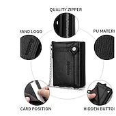 economico porta carte e custodie-portafoglio da uomo in pelle combinazione porta carte d&#039;identità in pelle pu con design a catena antifurto