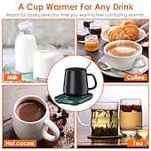 cheap Kitchen Appliances-Electric Coffee Mug Heater for Desk Auto Shut off USB Tea Milk Beverage Cup Heater Heating Plate for Office Home 3 Temperature Setting