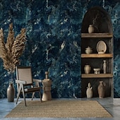 Χαμηλού Κόστους Ταπετσαρία-δροσερές ταπετσαρίες μπλε ταπετσαρία τοίχου τοιχογραφία αφηρημένη μαρμάρινη επένδυση τοίχου αυτοκόλλητο ξεφλούδισμα και ραβδί αφαιρούμενο pvc/υλικό βινυλίου αυτοκόλλητο/συγκολλητικό απαιτείται