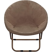 abordables Cubierta de sillón y silla sin brazo-Funda de terciopelo para silla con platillo redondo, fundas para silla Moon, 1 pieza, funda elástica extraíble para silla Moon con parte inferior elástica para sala de estar