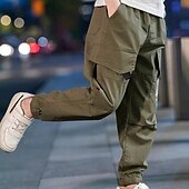 cheap Bottoms-Kids Boys Sweatpants Trousers Pocket Cartoon Letter Breathable Comfort Pants Training Sports Daily Basic Black Avatar Overalls Black Small Label Overalls Army Green Small Label Overalls Mid Waist