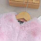 voordelige Meisjes Nepbont Jassen-Kinderen Voor meisjes Jas van imitatiebont Kinder winterjas Actief School jas bovenkleding 3-10 jaar Lente Zwart Wit Blozend Roze