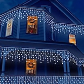 ieftine Alimentare USB-4m Fâșii de Iluminat Lumini de țurțuri de Crăciun 96 LED-uri Alb Cald Alb Rece Albastru Lumini de sărbători Fereastra / Cortina / Icicle Lights Nuntă Glob de Craciun Alimentat USB