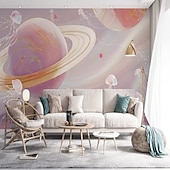 voordelige Behang-3d muurschildering behang zonnestelsel galaxy planet muursticker die print peel en stick verwijderbare pvc/vinyl materiaal zelfklevend/lijm vereist muur decor muurschildering voor woonkamer slaapkamer