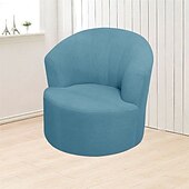 abordables Cubierta de sillón y silla sin brazo-Funda para sillón giratorio de barril de jacquard, funda elástica color burdeos para sillón giratorio, funda para sofá, funda para sillón de club redondo moderno