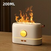 お買い得  加湿器＆除湿器-3d 炎加湿器ポータブルサイレントアロマセラピーエッセンシャルオイルディフューザー炎ナイトライトホームオフィス子供の寝室 250 ミリリットルクールミスト加湿