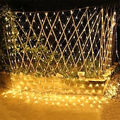 abordables Enchufe eléctrico-Cadena de luces LED de malla atrapasueños de 1,5 x 1,5 x 3 x 2 pulgadas, cielo estrellado, hierba, luz decorativa navideña, luz de ambiente para acampar al aire libre, fiesta navideña, 1 juego