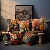 cheap Floral &amp; Plants Style-Art Forest Double Side Pillow Cover 1PC Soft Decorative Square Cushion Case Pillowcase for Bedroom Livingroom Sofa Couch Chair