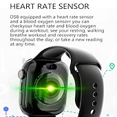 abordables Montres connectées-DS9 Montre intelligente 1.96 pouce Smartwatch Montre Connectée 4G Podomètre Moniteur de Fréquence Cardiaque Calendrier Compatible avec Invalide Femme Hommes Mode Mains-Libres Rappel de Message Suivi