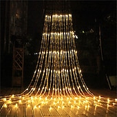 billige Halloween utendørs-led lysstreng fossefall meteor dusj regn streng lys, jule led festoon led ferie dekorative lys for hjem krans gardin dekorasjon