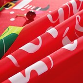 baratos Decoração de Natal-Toalha de mesa redonda à prova d&#039;água e resistente a óleo, cobertura de mesa com decoração de inverno para jantar patry