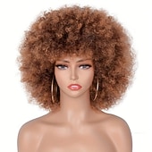 halpa Historialliset peruukit-lyhyet afrokiharat kiharat peruukit naisille synteettiset pörröiset ja pehmeät hiukset peruukit luonnollisen näköiset afrokiharat peruukit päivittäiseen cosplay halloween -käyttöön