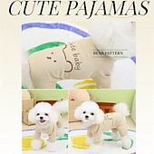 abordables Combinaison-Chien Chat Combinaison Mignon Occasionnel Hiver Chaud Respirant Doux Lavable Confortable Extérieur Décontracté Quotidien Vêtements pour Chiens for Bichon Frisé Spitz Nain Bébé Animal Papillon Petit