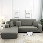 baratos Cobertura de Sofa-Capa de sofá elástica à prova de poeira e todo-poderosa, capa de sofá de tecido supermacio cor de vinho com uma capa de reforço grátis (cadeira/sofá de dois lugares/3 lugares/4 lugares)