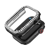 baratos Capa Smartwatch-2 por Pacote Estojo de relógio com protetor de tela Compatível com Apple Watch Series 8 7 41mm 45mm / Series 6 5 4 SE 40mm 44mm / Series 3 2 1 38mm 42mm Resistente a riscos Bling Diamond Limpar HD