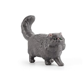 cheap Building Toys-PVC Solid Simulation Pet Cat Model Black And White Cat Stretched Lazily Cat Playing With Cat Tabletop Decoration Small Ornaments