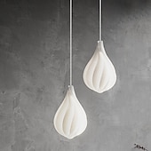 economico Luci a sospensione-lampada a sospensione a forma di bocciolo danese paralume in acrilico lampada a sospensione lunghezza 20*35 cm/25*42 cm altezza pendente a led può essere utilizzato per cucina isola camera da letto