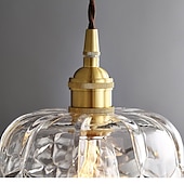 economico Luci Isola cucina-lampada a sospensione in cristallo con paralume in vetro trasparente finitura in ottone spazzolato oro cucina moderna con isola lampada a sospensione lampadario regolabile per corridoio sala da pranzo