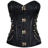 olcso Felsők-Punk és gótika Steampunk Félmelles fűző Szerepjáték külföldi Extra méret Egyszínű Jelmez Női Fantasy Steampunk Mindszentek napja Farsang Felnőttek Nadrágok Fűző