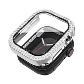 baratos Capa Smartwatch-2 por Pacote Estojo de relógio com protetor de tela Compatível com Apple Watch Series 8 7 41mm 45mm / Series 6 5 4 SE 40mm 44mm / Series 3 2 1 38mm 42mm Resistente a riscos Bling Diamond Limpar HD