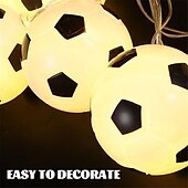 preiswerte Batterie-Lichterketten-LED Fußball Lichterkette EM 1,5m batteriebetrieben Weltmeisterschaft DIY RGB Warmweiß Fußball Lichterkette Bar KTV Club Party Kinderzimmer Dekoration