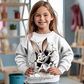 preiswerte Mädchen 3D Tiere-Mädchen 3D Katze Hase Kaninchen Pullover Langarm 3D-Druck Herbst Winter Modisch Strassenmode bezaubernd Polyester kinderkleidung 3-12 Jahre Rundhalsausschnitt Outdoor Casual Täglich Regular Fit