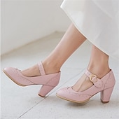 preiswerte Block Heels-Weiße Mary-Jane-Pumps im Vintage-Stil für Damen – Retro-Brogue-Pumps mit gewelltem Riemen und Blockabsatz, elegante Abendschuhe für Hochzeiten und besondere Anlässe