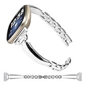 olcso Fitbit óraszíjak-Smart Watch Band Kompatibilis valamivel FitBit Versa 4, Sense 2, Versa 3, Sense ötvözet Okos óra Szíj Női Csillogás Kristály Ékszer karkötő Csere Karszalag