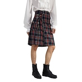  Punk Gothic Scottish Utility Kilts Medieval Carnival Men's Costume Vintage Cosplay Party Evening Skirts Masquerade