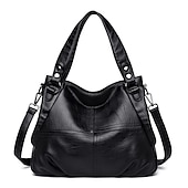 economico Borsette e borse tote-Per donna Borsa Borsa a tracolla Borsa a spalla Borsa Boston Pelle PU All&#039;aperto Shopping Quotidiano Cerniera Grande Capacità Impermeabile Durevole Tinta unica Trapuntato Rosso violaceo Nero Bianco