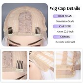 abordables Perruques Synthétiques Sans Bonnet-cheveux fantaisie longs perruques blanches pour femmes blanc longue perruque ondulée bouclée partie centrale perruque synthétique perruque blanche pour le cosplay quotidien d&#039;Halloween 24 pouces