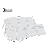 cheap Recliner Chair Cover-Loveseat 3 Seater Burgundy Recliner Covers Cover for Large Reclining Chair Slipcover Seat Reversible Washable Protector with Elastic Adjustable Straps for Kids Pets