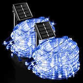 economico strisce luminose impermeabili-2 luci solari a corda per esterni impermeabili 8 modalità luci a corda a led per Natale, tenda, gazebo, trampolino, passerella, piscina