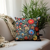 billige blomster- og plantestil-vintage blomster dekorative putetrekk 1 stk myk firkantet putetrekk putevar for soverom stue sofa sofa stol