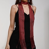 billige Sjal-Sjale Sjal til kvinner Skjerf til damer Enkel Ermeløs Polyester Bryllup Wrap Med Glimmer Til Daglig Vår sommer