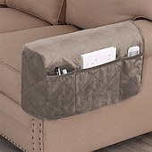 baratos Capa para assento de Sofá &amp; Apoios de Braços-2 peças capas de apoio de braço para cadeiras e sofás capas de braço de sofá para capas de apoio de braço de sofá com bolso lateral protetor de móveis antiderrapante capas de apoio de braço laváveis