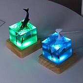 levne Stolní lampy-mořská pryskyřice velryba keporkak 5 cm/2 palce kostka ornament svítící mini noční světlo narozeninový dárek k vánocům