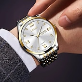 Χαμηλού Κόστους Ρολόγια Quartz-LIGE Άντρες Χαλαζίας Ρόμβος Πολυτέλεια Μεγάλο καντράν Δουλειά Ημερολόγιο Ημερομηνία Κράμα Ψευδάργυρου Παρακολουθήστε