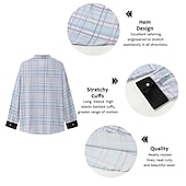 billiga västernskjortor för män-Herr Rutig Grafiska tryck Skjorta Västerländsk skjorta Cowboyskjorta Långärmad Mode Designer Ledigt Utomhus Dagligen Höst vinter Nedvikt Mönster Button-Down Blå Purpur Grön Kaki