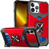 levne Pouzdra pro iPhone-telefon Carcasă Pro iPhone 15 Pro Max Plus iPhone 14 13 12 11 Pro Max Mini SE X XR XS Max 8 7 Plus Zadní kryt Držák na prsteny Slot pro kartu Nárazuvzdorné TPU PC