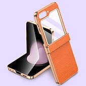 halpa Samsung-kotelot-puhelin Etui Käyttötarkoitus Samsung Galaxy Z Flip 5 Takakuori Iskunkestävä aitoa nahkaa