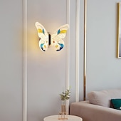 ieftine Aplice de Perete-aplice de perete tip fluture de la mijlocul secolului 8w led noptieră corp de iluminat cu abajur acrilic reglaj iluminat vanity lămpi metalice montate pe perete pentru dormitor hol 110-240v